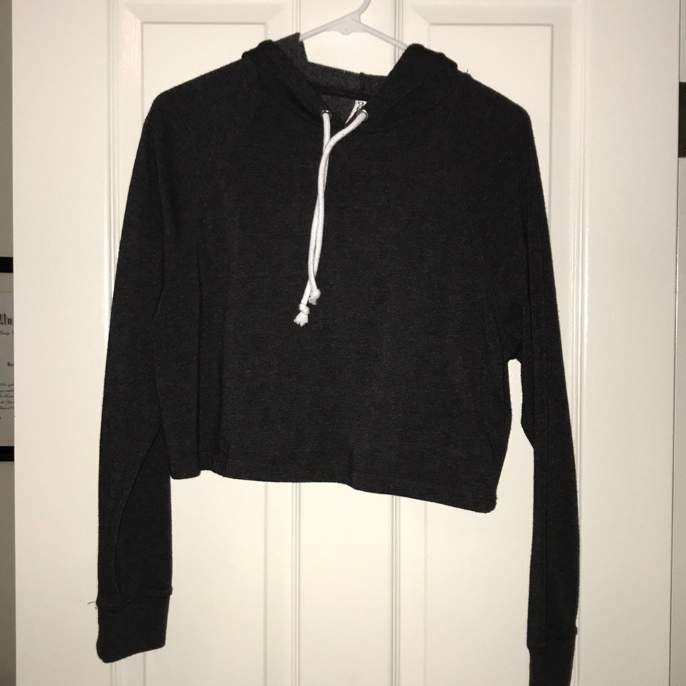 Gray cropped hoodie